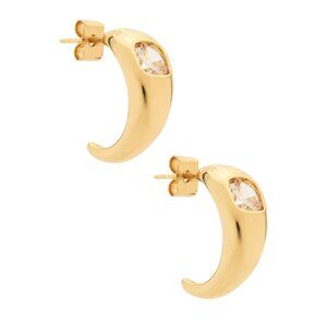 Jordan Road Olivia CZ Hoop Earrings in 14k Gold Plated Brass & Cz